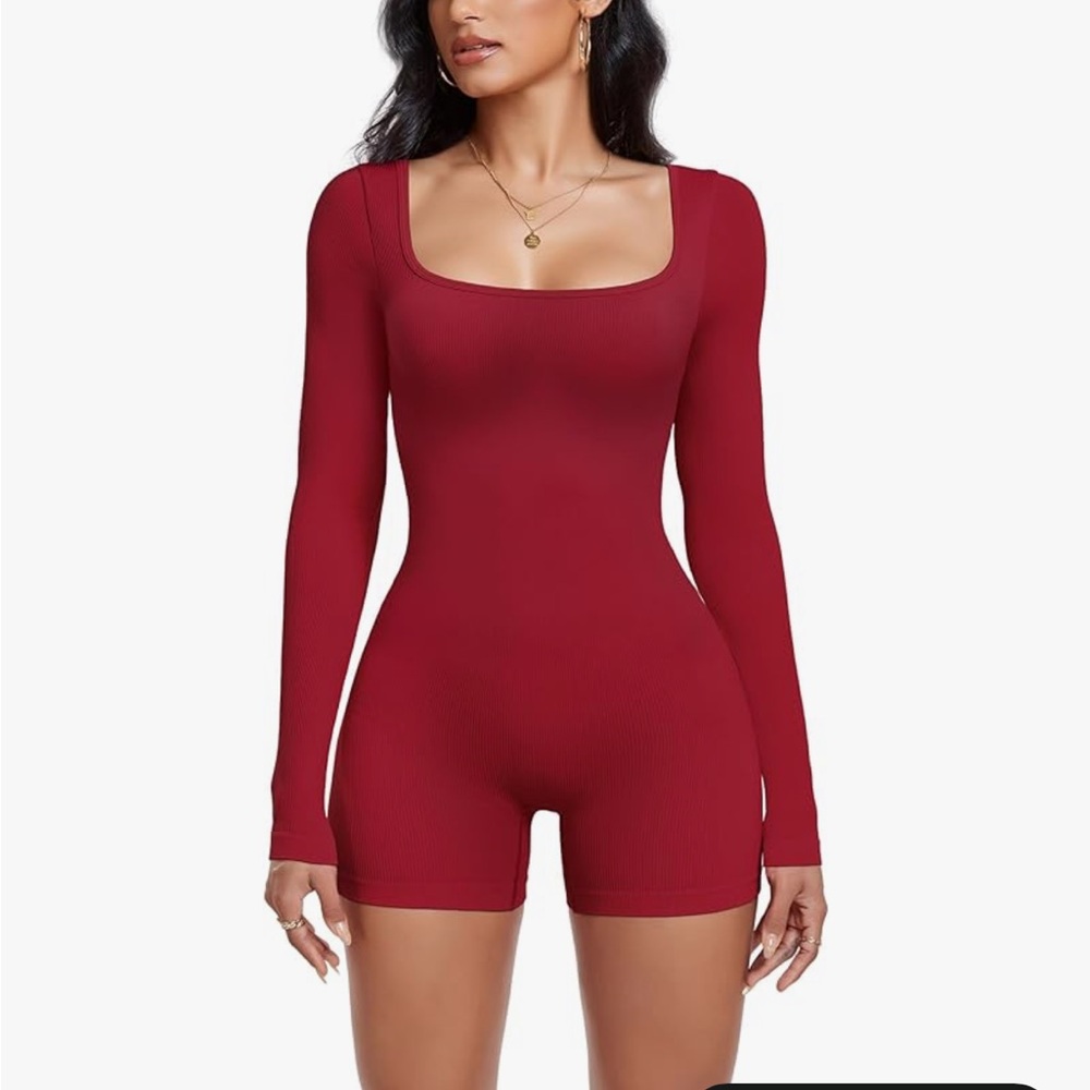 Long Sleeve Ribbed Jumpsuit Romper